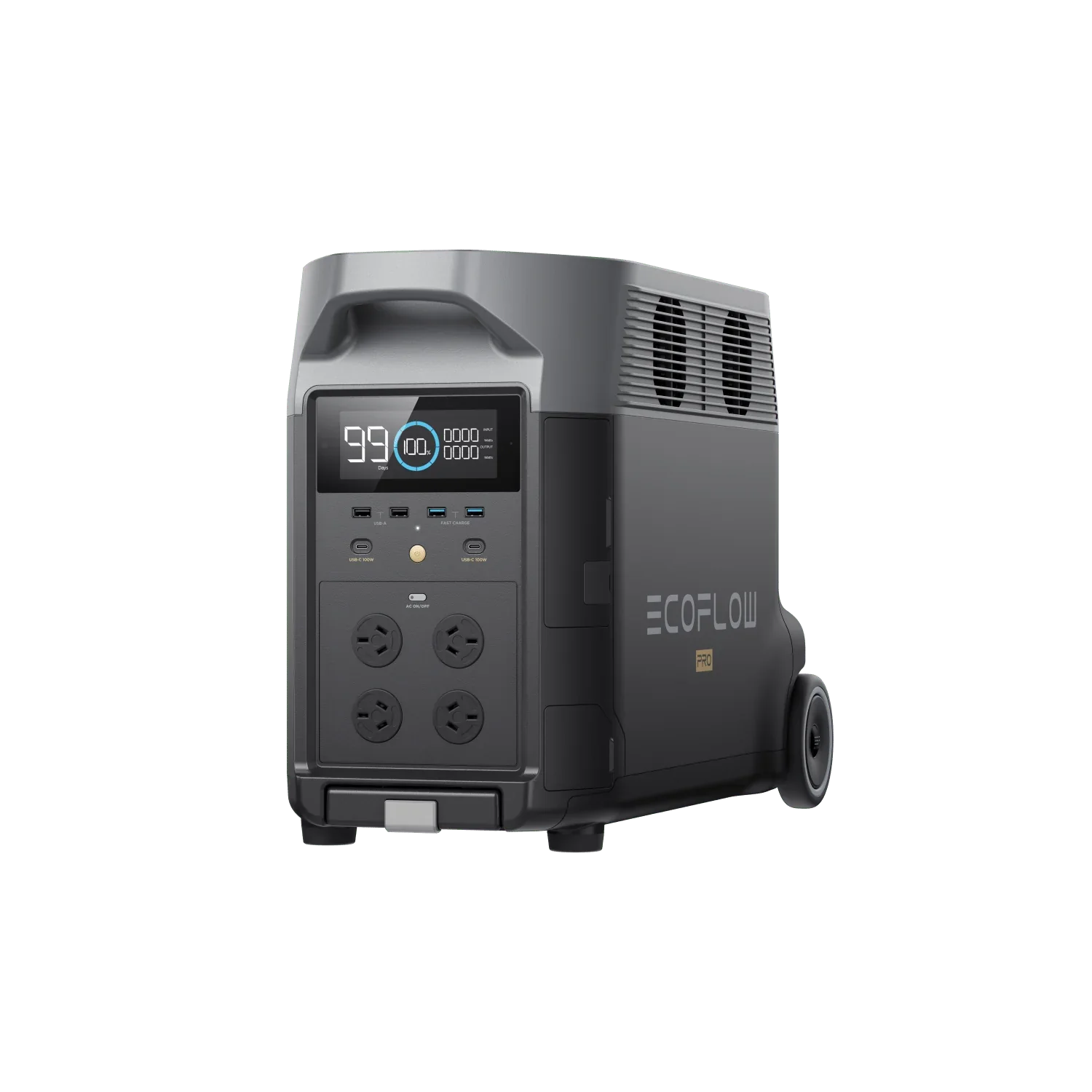 EcoFlow DELTA Pro Portable Power Station + WAVE + Adapter + DM Extra Battery Cable